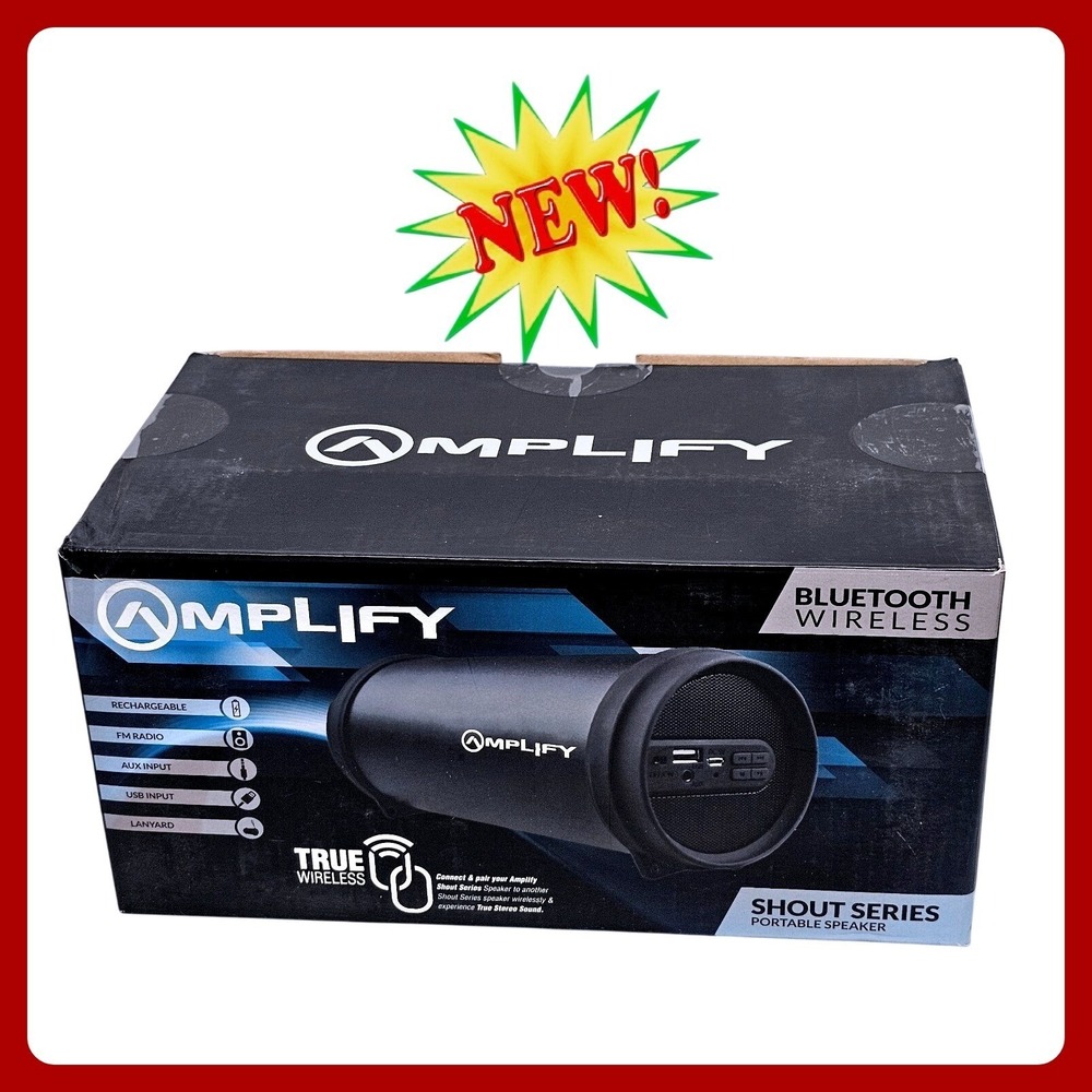 Amplify Shout Series Portable Bluetooth Speaker Wireless Rechargeable New Box